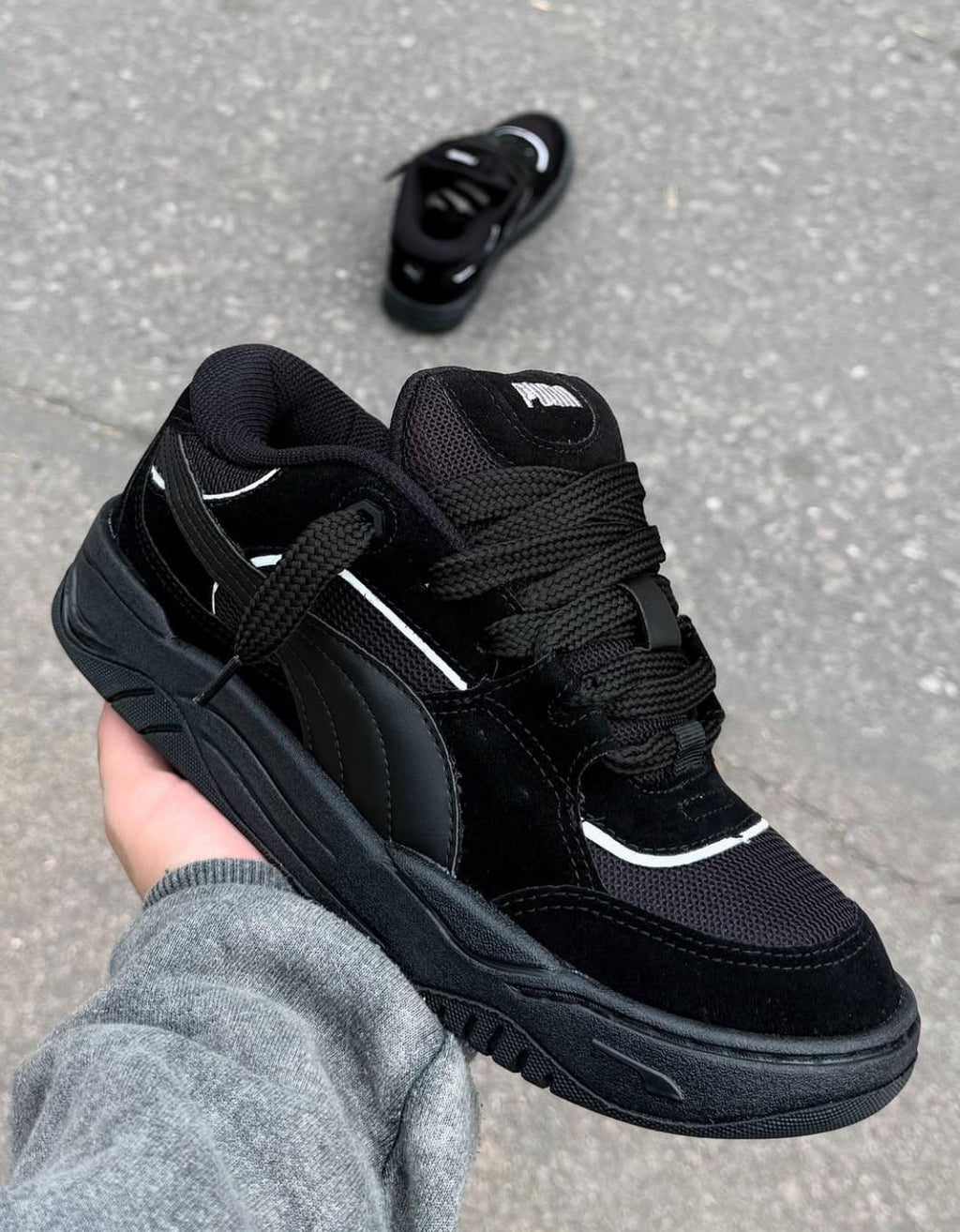 Puma 180 Negras con detalles blancos